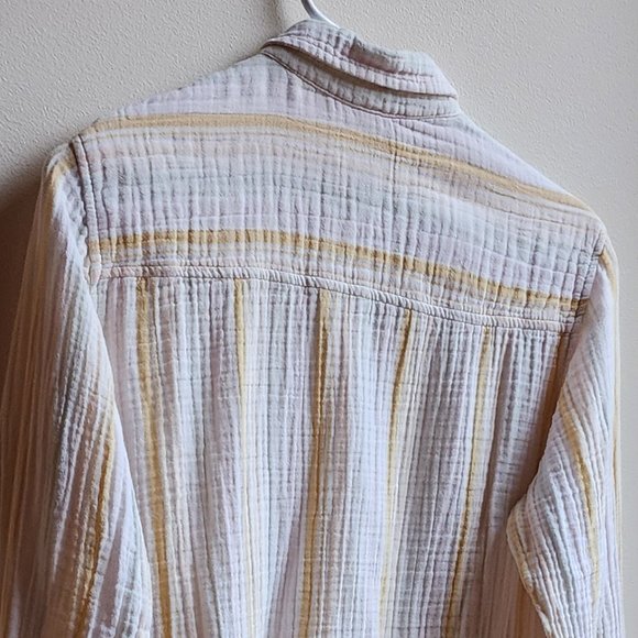Universal Thread Yellow/White/Green Striped Button Down Shirt Size XS - Picture 14 of 16